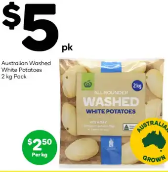 Woolworths Australian Washed White Potatoes 2 kg Pack offer