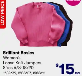 Woolworths Brilliant Basics Women's Loose Knit Jumpers offer
