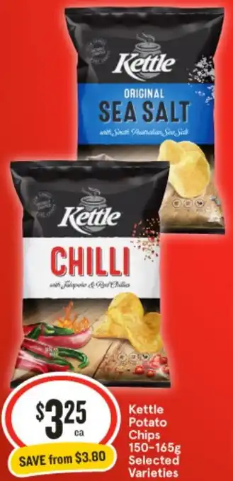 IGA Kettle Potato Chips 150-165g offer