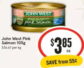 IGA John West Pink Salmon 105g offer