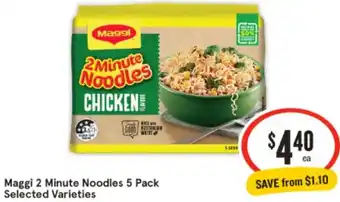 IGA Maggi 2 Minute Noodles 5 Pack offer