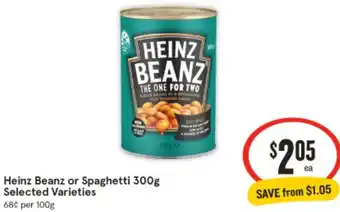 IGA Heinz Beanz or Spaghetti 300g offer