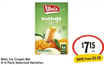IGA Weis Ice Cream Bar 4-6 Pack offer