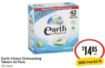 IGA Earth Choice Dishwashing Tablets 42 Pack offer