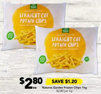 Natures Garden Frozen Chips 1kg