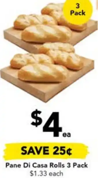 Drakes Pane Di Casa Rolls 3 Pack offer