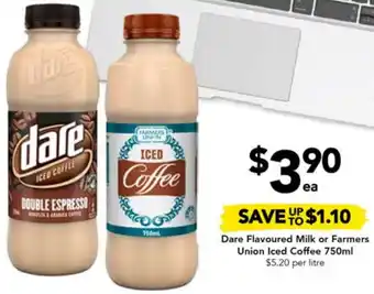 Drakes Dare Flavoured Milk or Farmers Union Iced Coffee 750ml offer