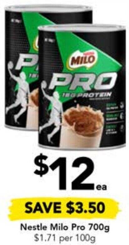 Nestle Milo Pro 700g offer at Drakes