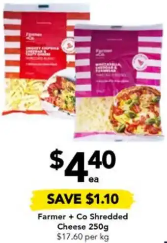 Drakes Farmer + Co Shredded Cheese 250g offer