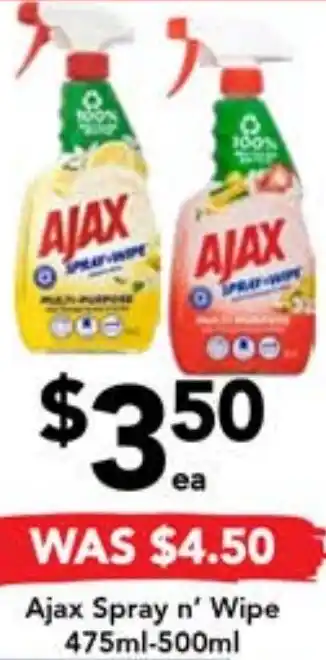Drakes Ajax Spray n' Wipe 475ml-500ml offer