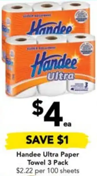 Drakes Handee Ultra Paper Towel 3 Pack offer
