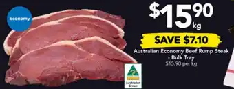 Drakes Australian Economy Beef Rump Steak - Bulk Tray offer