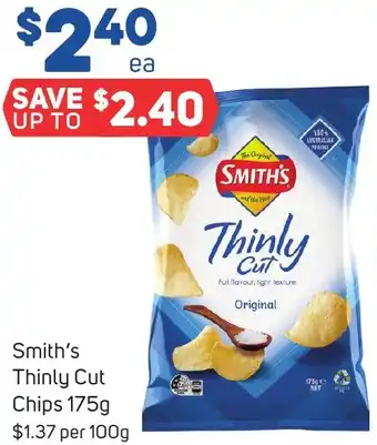 Foodland Smith's Thinly Cut Chips 175g offer