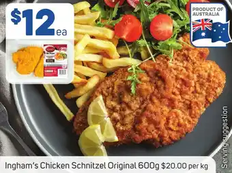 Foodland Ingham's Chicken Schnitzel Original 600g offer