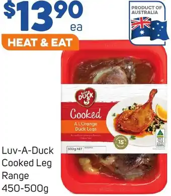 Foodland Luv-A-Duck Cooked Leg Range 450-500g offer