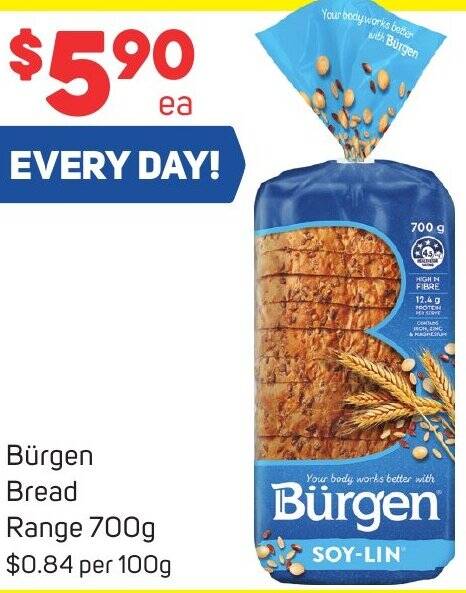 Bürgen Bread Range 700g offer at Foodland