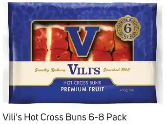 Foodland Vili's Hot Cross Buns 6-8 Pack offer