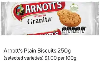 Foodland Arnott's Plain Biscuits 250g offer