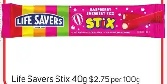 Foodland Life Savers Stix 40g offer