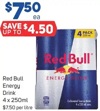 Foodland Red Bull Energy Drink 4 x 250ml offer