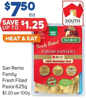 Foodland San Remo Family Fresh Filled Pasta 625g offer