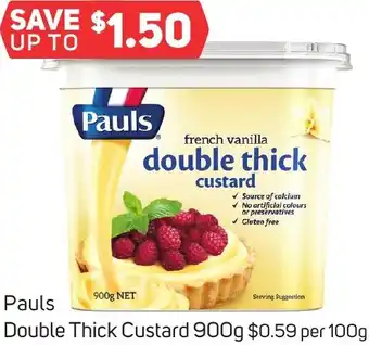 Foodland Pauls Double Thick Custard 900g offer