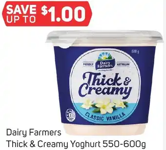 Foodland Dairy Farmers Thick & Creamy Yoghurt 550-600g offer