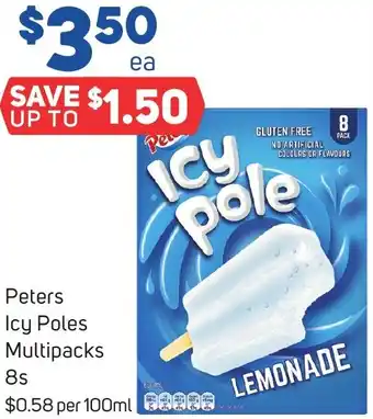 Foodland Peters Icy Poles Multipacks 8s offer