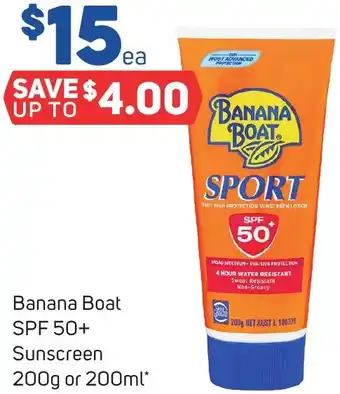 Foodland Banana Boat SPF 50+ Sunscreen 200g or 200ml offer