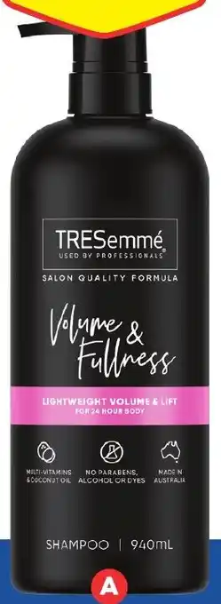 Foodland TRESemmé Shampoo or Conditioner 940ml offer