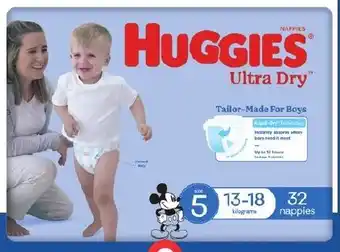 Foodland Huggies Ultra Dry Nappies 30s-54s offer