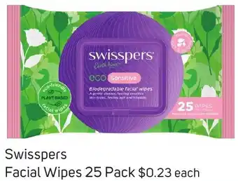 Foodland Swisspers Facial Wipes 25 Pack offer