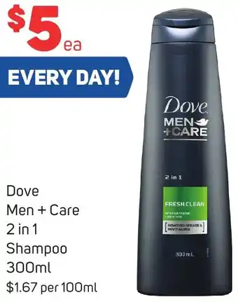 Foodland Dove Men + Care 2 in 1 Shampoo 300ml offer