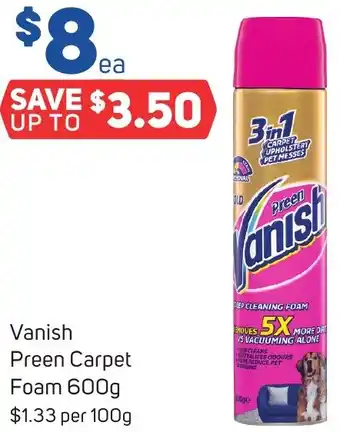 Foodland Vanish Preen Carpet Foam 600g offer