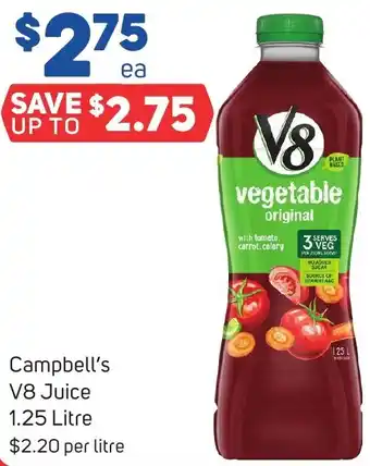 Foodland Campbell's V8 Juice 1.25 Litre offer