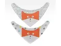 Plum Bandana Bib Fox 2 Pack