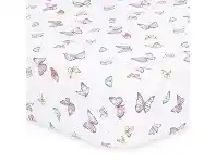 Baby Bunting The Peanut Shell Whisper Butterfly Cot Fitted Sheet Butterfly offer