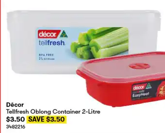 BIG W Décor Tellfresh Oblong Container 2-Litre offer
