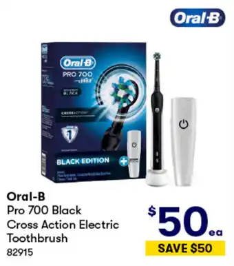 BIG W Oral B Pro 700 Black Cross Action Electric Toothbrush offer