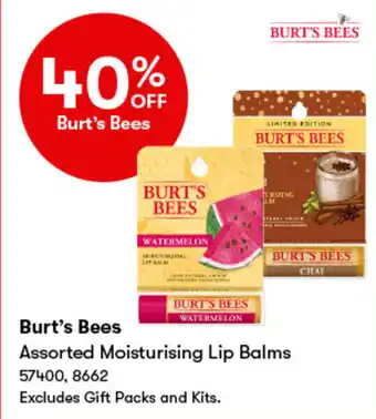 BIG W Burt's Bees Assorted Moisturising Lip Balms offer