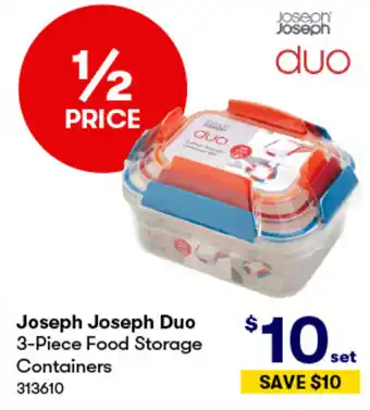 BIG W Joseph Joseph Duo 3-Piece Food Storage Containers offer