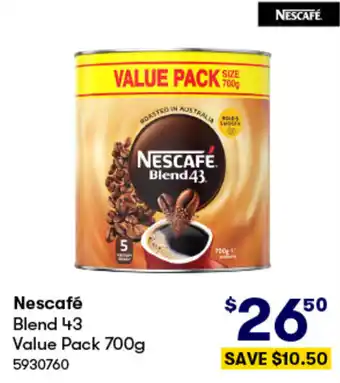 BIG W Nescafé Blend 43 Value Pack 700g offer