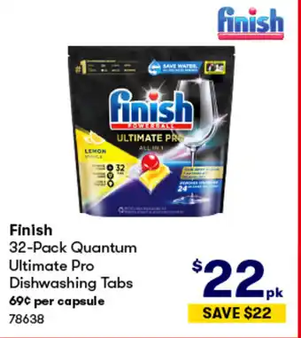 BIG W Finish 32-Pack Quantum Ultimate Pro Dishwashing Tabs offer