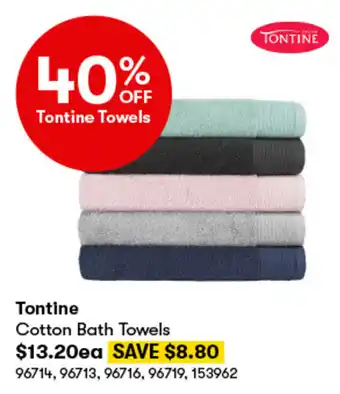 BIG W Tontine Cotton Bath Towels offer