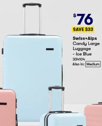 BIG W Swiss+Alps Candy Large Luggage - Ice Blue offer