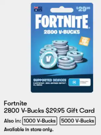 Fortnite 2800 V-Bucks Gift Card