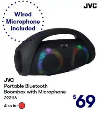BIG W JVC Portable Bluetooth Boombox with Microphone offer