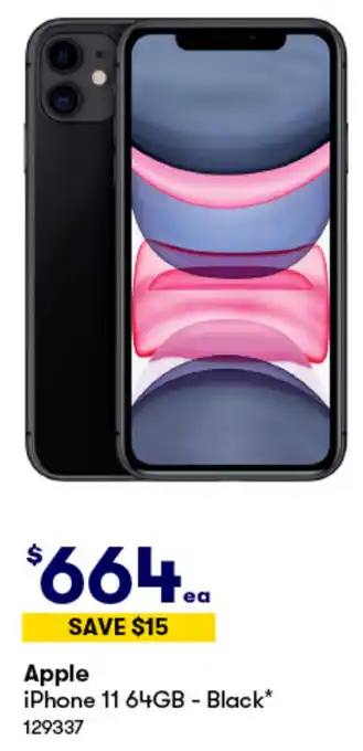 BIG W Apple iPhone 11 64GB - Black offer