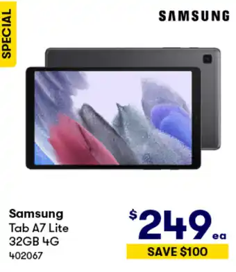 BIG W Samsung Tab A7 Lite 32GB 4G offer