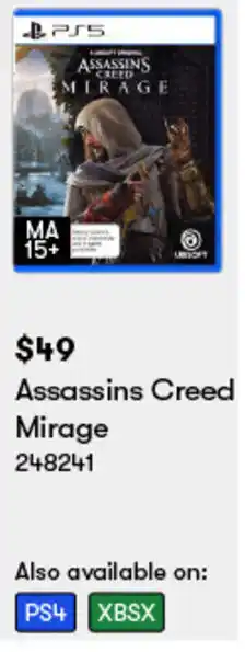 BIG W Assassins Creed Mirage offer